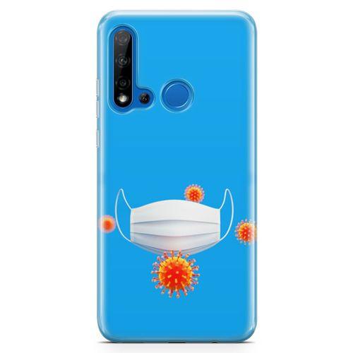 Huawei Nova 5i Kılıf Maske Ve Virusler Arka Kapak Koruma Desenli Full Koruyucu