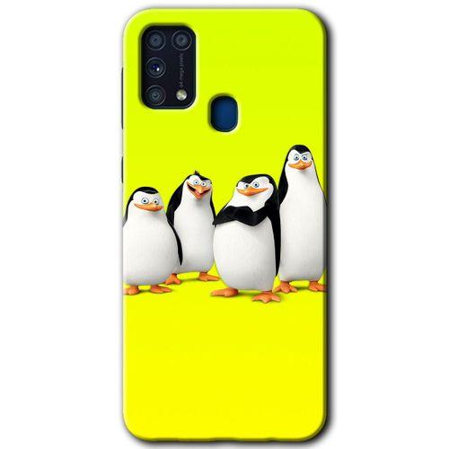 MRCİLETİSİM MRCİLETİSİM Samsung Galaxy M31 Kılıf HD Desen Baskılı Arka Kapak + Temperli Cam - Penguenler