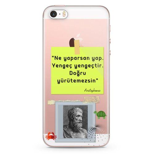 Apple iPhone SE Kılıf Caps Aristophanes Arka Kapak Koruma Desenli Full Koruyucu