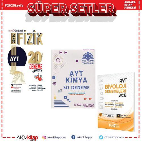 Orijinal Mikro AYT Fizik Çöz Kazan Kimya ve Biyotik Biyoloji Deneme Seti 3 Kitap