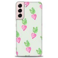 Samsung Galaxy S22 Plus Kılıf HD Baskılı Kılıf - Pembe Havuçlar + Tam Ekran Koruyucu