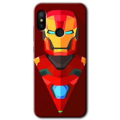 Xiaomi Redmi Note 6 Pro Kılıf HD Desen Baskılı Arka Kapak - İron Man Çizim