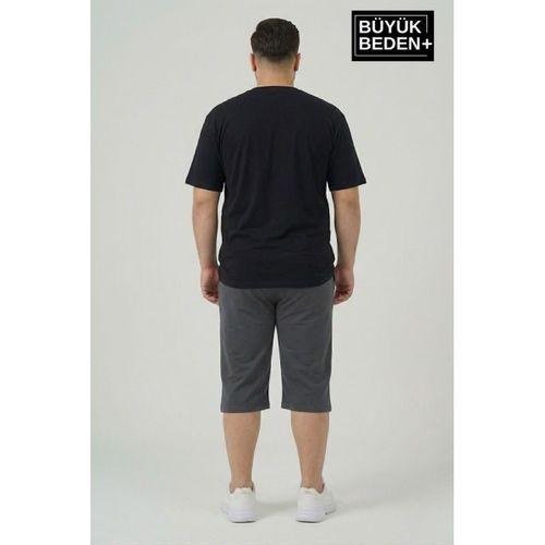 Büyük Beden Erkek Kapri Şort Brooklyn Baskılı Rahat Kalıp 3XL-6XL SPR26BSR591-02