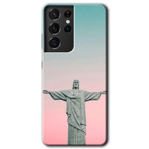 Samsung Galaxy S21 Ultra Kılıf HD Desen Baskılı Arka Kapak + Temperli Cam - Rio