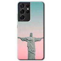 Samsung Galaxy S21 Ultra Kılıf HD Desen Baskılı Arka Kapak + Temperli Cam - Rio