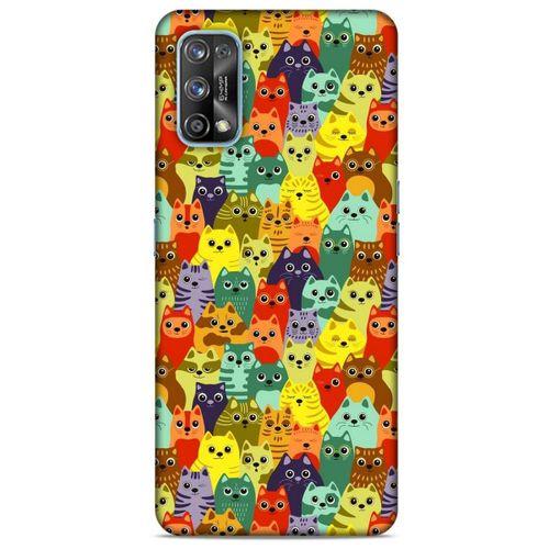 Lopard Oppo Realme 7 Pro Uyumlu Kılıf Kediler (38) Neo Hybrid Kılıf Mor