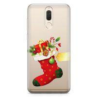 Huawei Mate 10 Lite Kılıf Kırmızı Çorap Arka Kapak Koruma Desenli Full Koruyucu