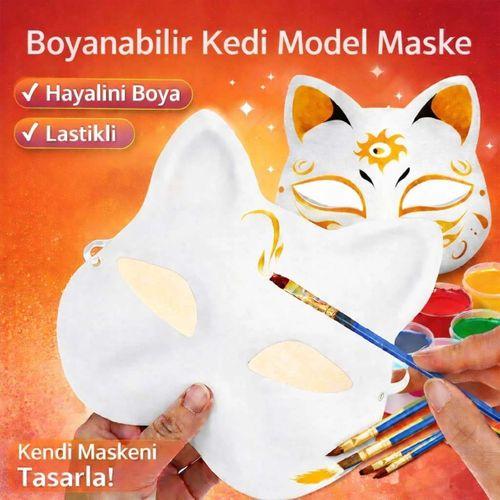 Boyanabilir Kedi Model Maske – Kendi Tasarımını Oluştur