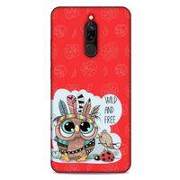 Animax Kırmızı Kızılderili Baykuş Xiaomi Redmi 8 Kılıf Desenli Silikon