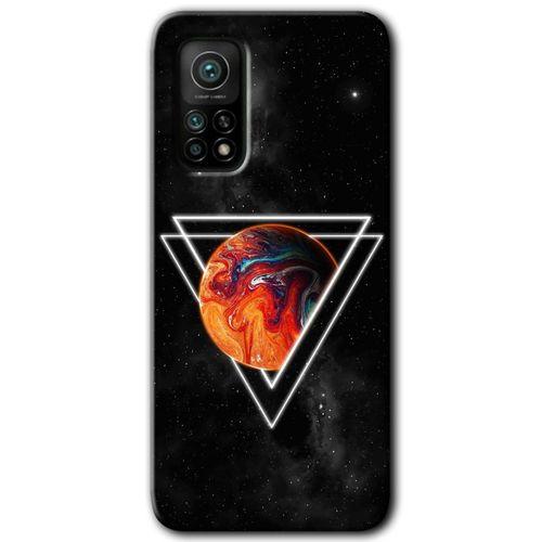 MRCİLETİSİM Xiaomi Mi 10T Kılıf Baskılı Kapak - Kızıl Gezegen + 5D Tam Kaplayan Cam