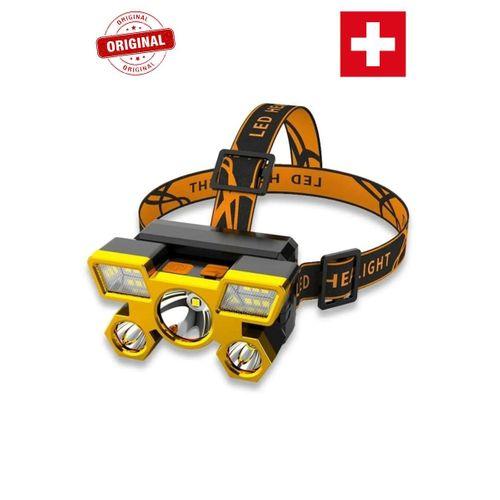 Orijinal Kafa Lambası 5 Modüllü Çakar Modlu 1200 Lümen Cob 9 Led Usb Şarjlıoynar Başlıklı