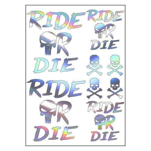 SEVGENT A4 Sticker 123 Tek Paket Çoklu Ride Or Die Hologram