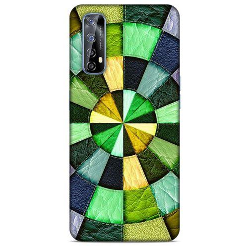 Huawei P Smart 2021 Kılıf Patchwork (36) Glitter Kılıf Yeşil Tonları