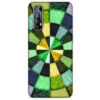 Huawei P Smart 2021 Kılıf Patchwork (36) Glitter Kılıf Yeşil Tonları