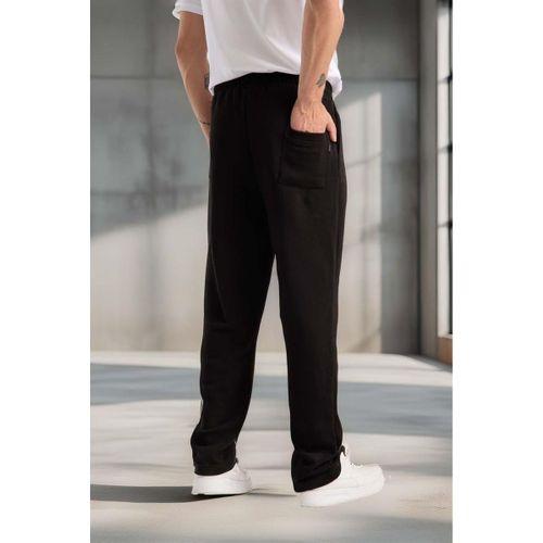 Mendes Baggy Kalıp Diagonal 3 İplik Kumaş Erkek Eşofman Altı Pantolon - Siyah