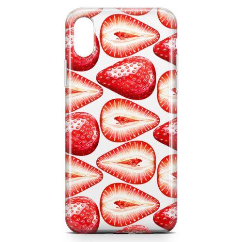 Apple iPhone XS Kılıf Çilek Aşkı Arka Kapak Koruma Desenli Full Koruyucu