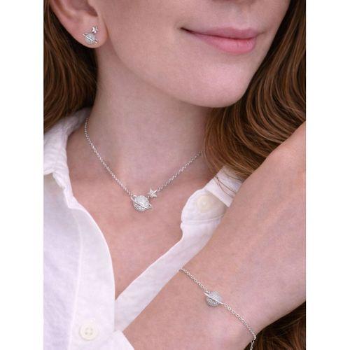 Gümüş Gezegen Kadın Kolye Küpe Bileklik Seti