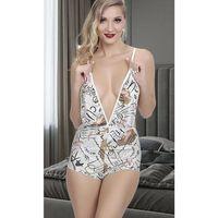 Kadın Seksi Saten Askılı Göğüs Ve Sırt Dekolteli Tulum Pijama Gecelik