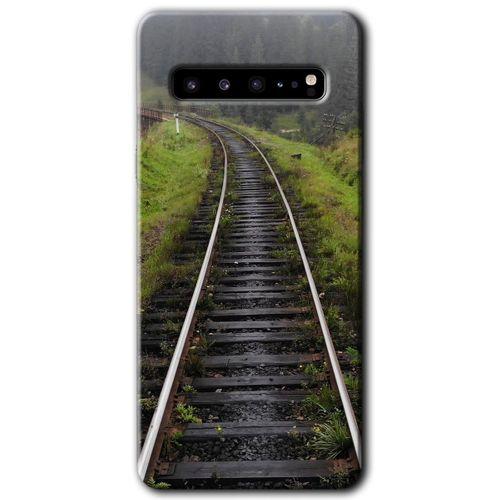 Samsung Galaxy S10 Plus HD Baskılı Kılıf + 9D Tam Ekran Koruyucu - Tren Yolu