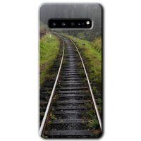 Samsung Galaxy S10 Plus HD Baskılı Kılıf + 9D Tam Ekran Koruyucu - Tren Yolu