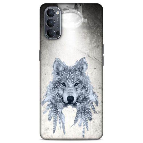 Lopard Oppo Reno 4 Uyumlu Kılıf Tattoo's (48) Bumper Kılıf Kızılderili Kurt