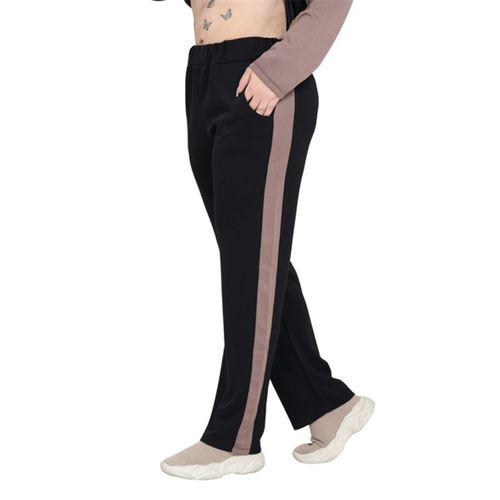 Melsay Butik Siyah Camel Renk Bloklu Modal Kadın Eşofman Takımı