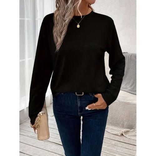 Kadın Uzun Kollu Bisiklet Yaka Viskon Bluz