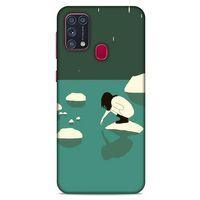 Samsung Galaxy M31 Kılıf Depresyon (8) Baskılı Kılıf Siyah Kahverengi