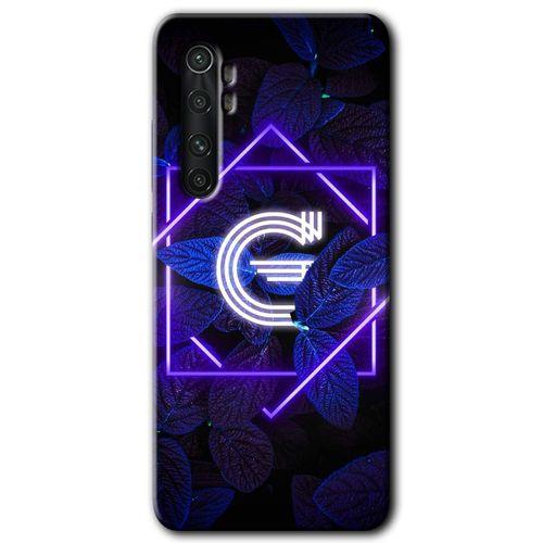 Xiaomi Mi Note 10 Lite HD Baskılı Kılıf + 9D Tam Ekran Koruyucu - Dark Neon Yaprak G Harfi