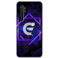 Xiaomi Mi Note 10 Lite HD Baskılı Kılıf + 9D Tam Ekran Koruyucu - Dark Neon Yaprak G Harfi