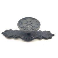 Antika Tarz Dekoratif Pirinç Çiçek Düğme - 27x70 Mm, Oksit