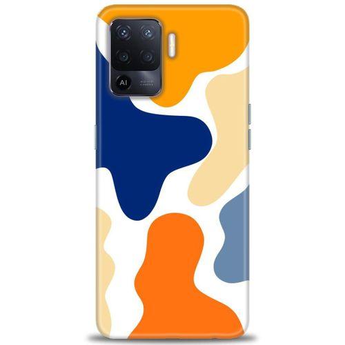 Oppo Reno 5 Lite Kılıf HD Baskılı Kılıf - Turuncu Lekeler + Tam Ekran Koruyucu