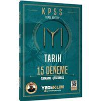 KPSS Genel Kültür Tarih 15 Deneme Tamamı Çözümlü Yediiklim Yayınları