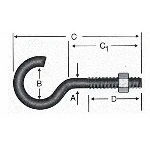 Açık Metrik Kanca M5 / 21x80 - 100 Adet