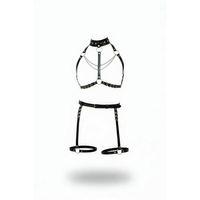 Siyah Harness Takım Zincir Detaylı Metal Halkalı - Brf1081