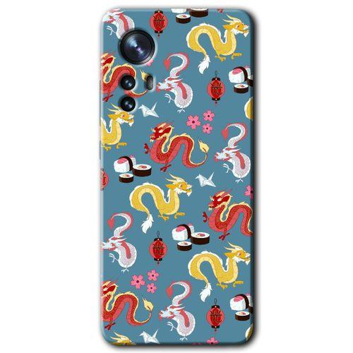 Xiaomi Mi 12 Pro HD Baskılı Kılıf + 9D Tam Ekran Koruyucu - Funky Dragon