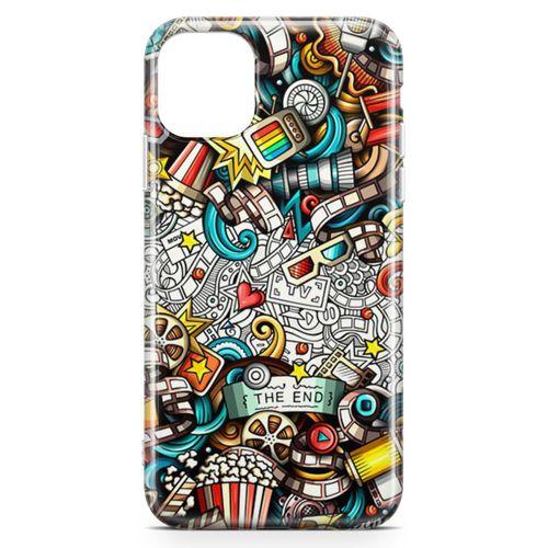 Apple iPhone 11 Kılıf Sinema Doodle Arka Kapak Koruma Desenli Full Koruyucu