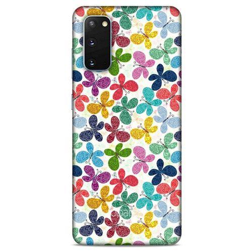 Samsung Galaxy S20 Kılıf Kelebek Etkisi (35) Fit Design Kılıf Karışık Renkli