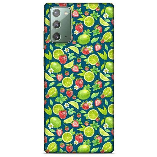 Frutix Çilek Lime  01 Samsung Galaxy Note 20 Kılıf Desenli Silikon