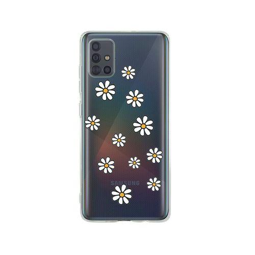 Samsung A71 Papatya Şelalesi Desenli Premium Şeffaf Silikon Kılıf