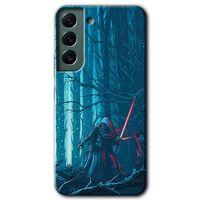 MRCİLETİSİM Samsung Galaxy S22 Kılıf HD Desen Baskılı Arka Kapak + Temperli Cam - Jedi