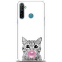 Realme C3 Kılıf HD Baskılı Kılıf - Cat + Tam Ekran Koruyucu