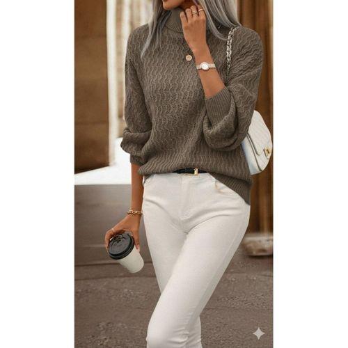 Kadın Uzun Kollu Balıkçı Yaka Triko Bluz