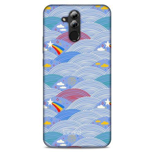 Huawei Mate 20 Lite Kılıf Pastel Renkler (2) Kabı Mor Beyaz