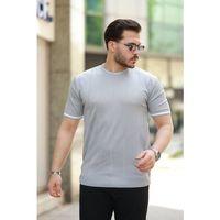 Erkek Bisiklet Yaka çizgi Desenli Ribanalı Kısa Kollu Tshirt