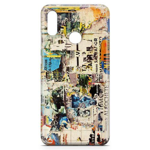 Huawei Y7 2019 Kılıf Retro Gazete Arka Kapak Koruma Desenli Full Koruyucu