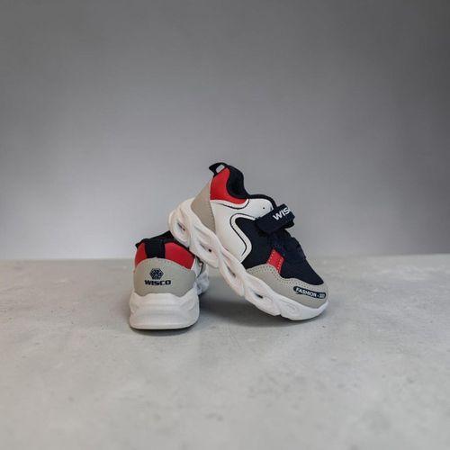 Wisco 018 Lacivert-Gri Cırtlı Işıklı Bebe Erkek Çocuk Spor Ayakkabı