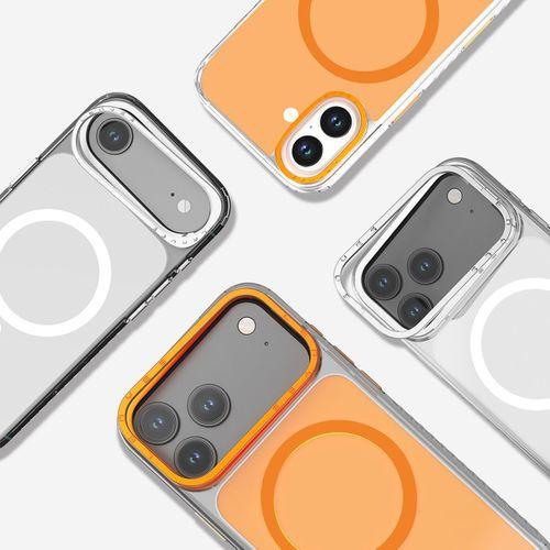Apple iPhone 17 Pro Kılıf M-safe Şarj Özellikli Metal Kamera Çerçeveli Airbag Tasarımlı Lenyes CK221 Sert PC Kapak