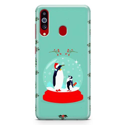 Samsung Galaxy A20s Kılıf Kar Küresi Penguen Arka Kapak Koruma Desenli Full Koruyucu