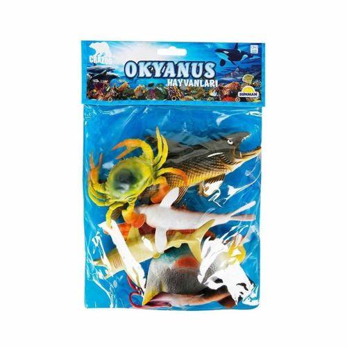 Çocuk 1000713 Okyanus Hayvanları Poşetli 7'li Hayvan Oyun Seti -Sunman